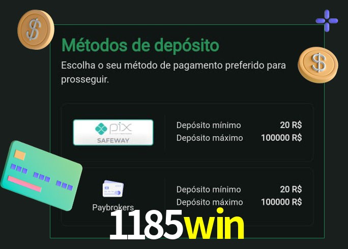 O cassino 1185win oferece uma grande variedade de métodos de pagamento